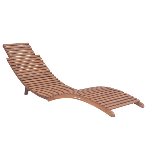 vidaXL Hopfällbar solsäng massiv teak Brun