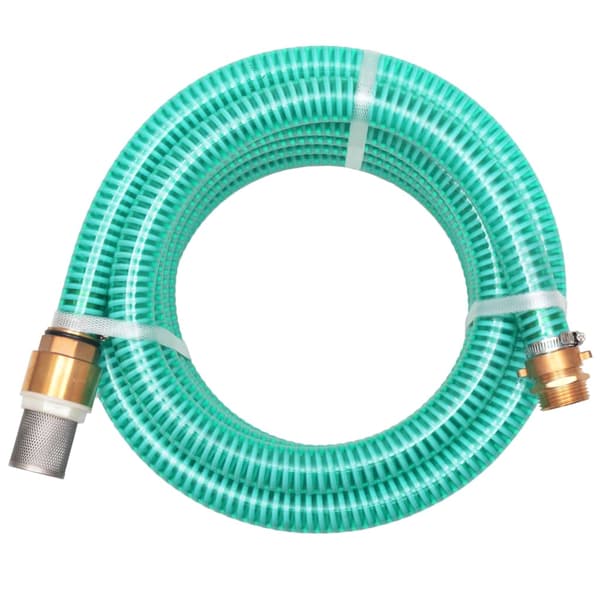 vidaXL Sugslang med koppling i mässing 4 m 25 mm grön Grön