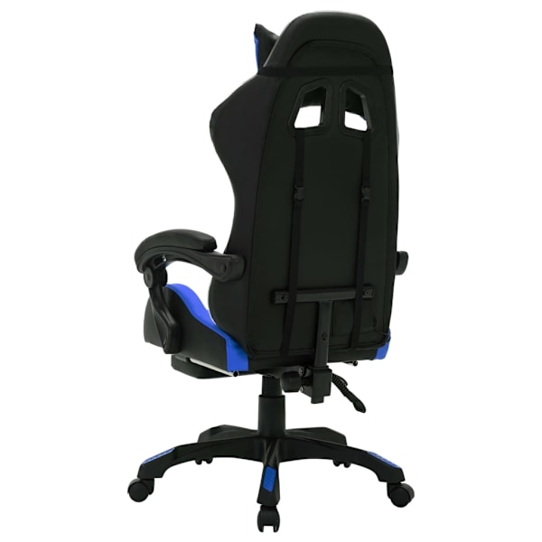 vidaXL Gamingstol med RGB LED-lampor blå och svart konstläder multifärg