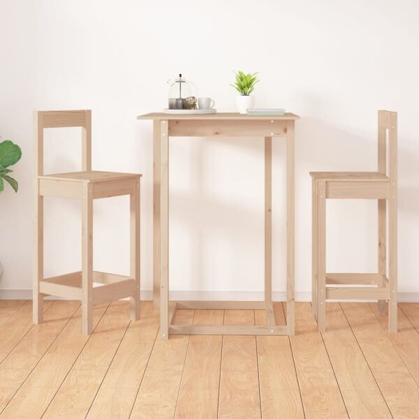 vidaXL Barstolar 2 st 40x41,5x112 cm massiv furu Brun