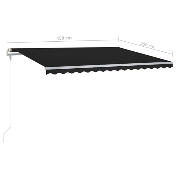vidaXL Markis med stolpar manuellt infällbar 4,5x3 m antracit Antracit