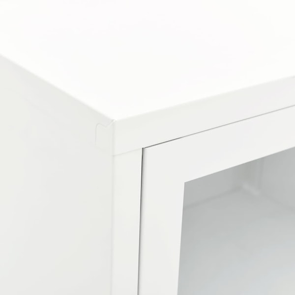 vidaXL TV-bänk vit 90x30x44 cm stål och glas Vit