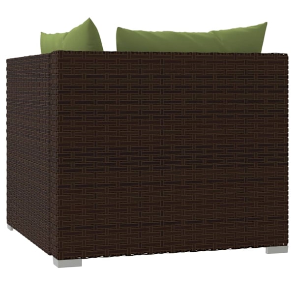vidaXL Soffa 2-sits med dynor konstrotting brun Brun