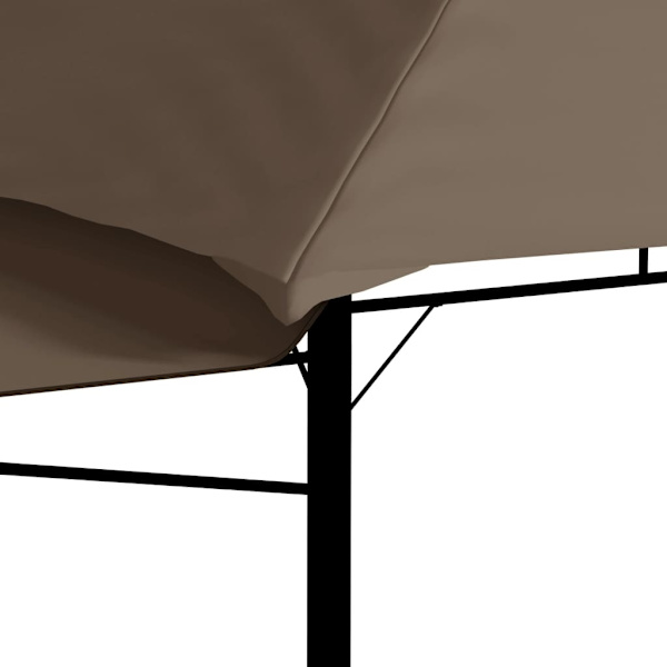 vidaXL Paviljong med förlängda tak 3x3x2,75 m taupe 180 g/m² Taupe