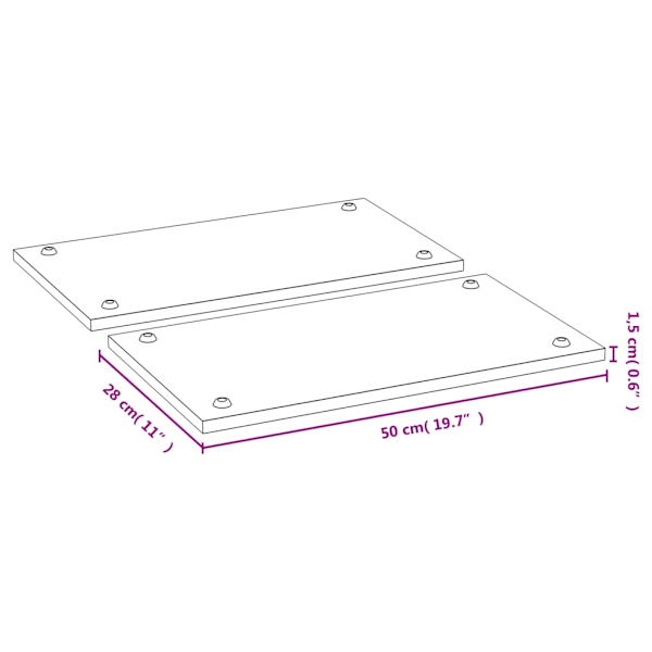 vidaXL Spisskydd 2 st 50x28x1,5 cm bambu Brun