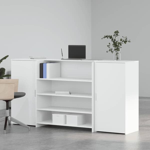 vidaXL Receptionsdisk vit 200x50x103,5 cm konstruerat trä Vit