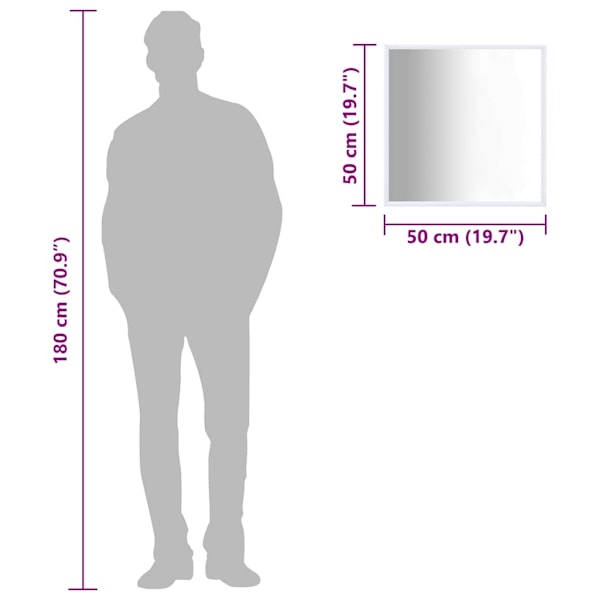 vidaXL Spegel vit 50x50 cm Vit