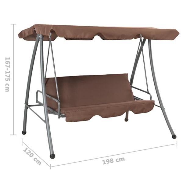 vidaXL Hammock med tak kaffebrun Brun