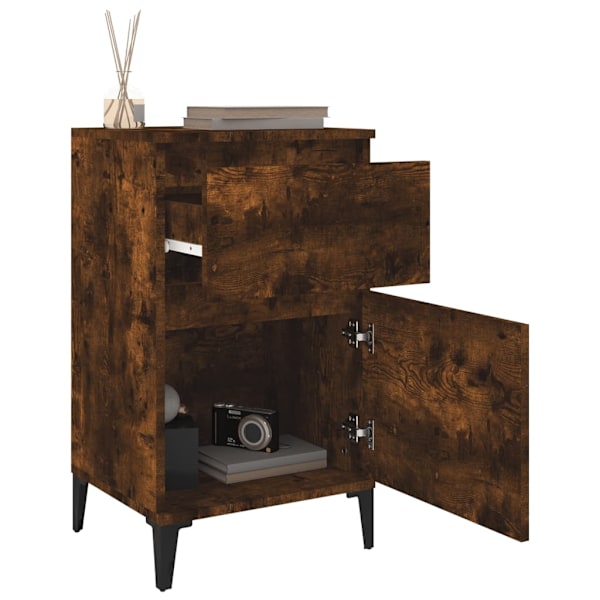 vidaXL Sängbord 2 st rökfärgad ek 40x35x70 cm Brun
