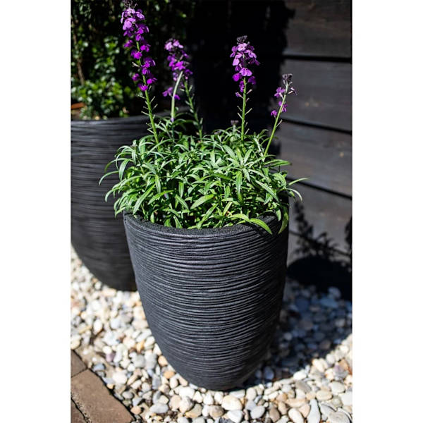 Capi Vas Nature Rib elegant låg 36x47 cm svart KBLR782 Svart