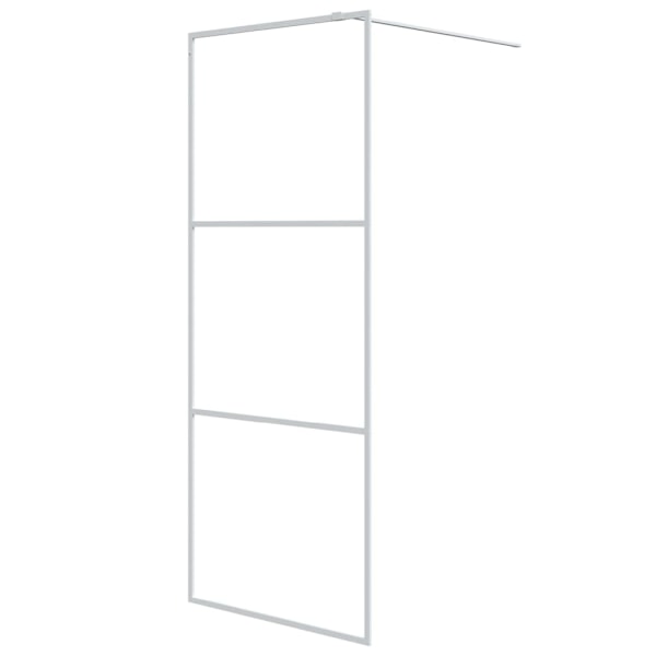 vidaXL Duschvägg vit 80x195 cm klart ESG-glas Vit