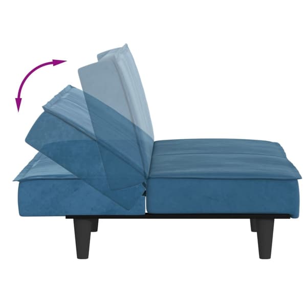 vidaXL Bäddsoffa blå sammet Blå