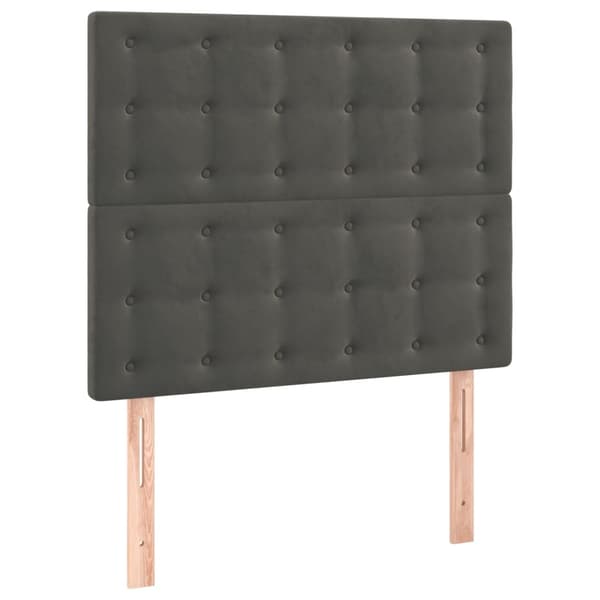 vidaXL Sänggavel LED mörkgrå 80x5x118/128 cm sammet Grå