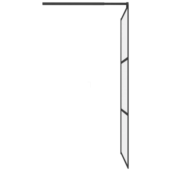 vidaXL Duschvägg 100x195 cm halvfrostat ESG-glas svart Svart