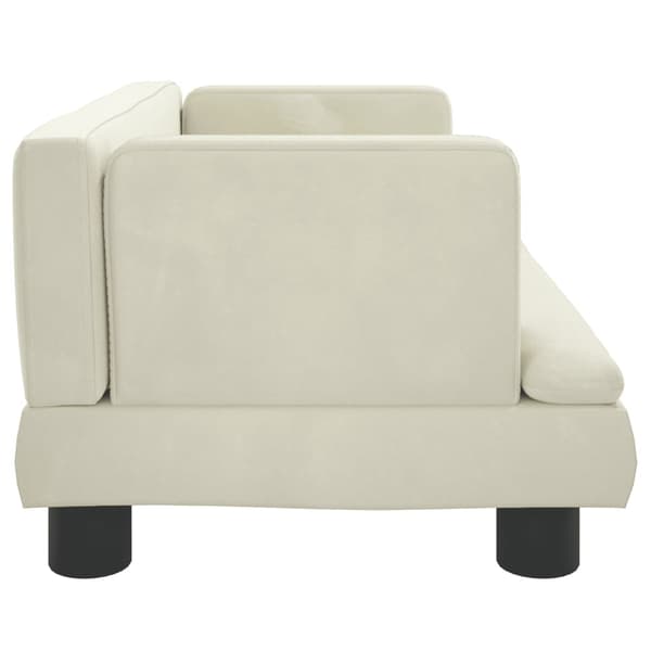 vidaXL Barnsoffa gräddvit 60x40x30 cm sammet Kräm