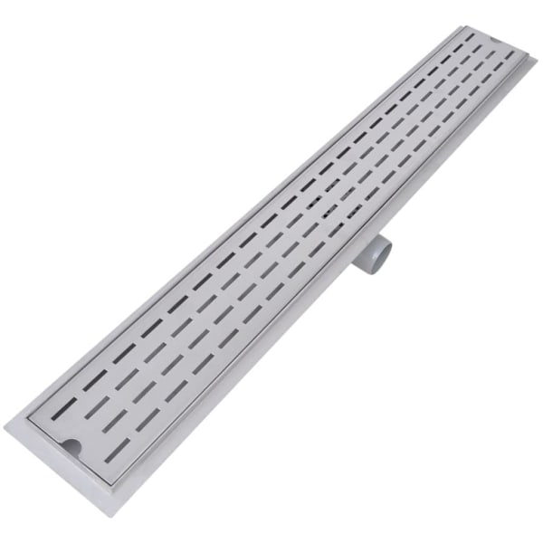 vidaXL Avlång golvbrunn 2 st rak rostfritt stål 930x140 mm