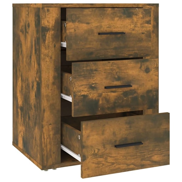 vidaXL Sängbord rökfärgad ek 50x36x60 cm konstruerat trä Brun