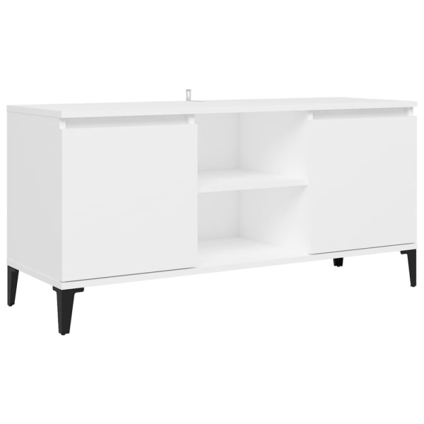 vidaXL TV-bänk med metallben vit 103,5x35x50 cm Vit