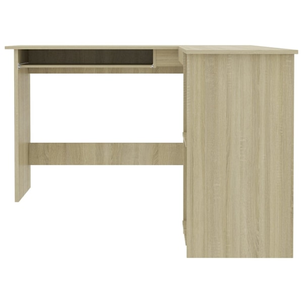 vidaXL Skrivbord L-format sonoma-ek 120x140x75 cm konstruerat trä Brun