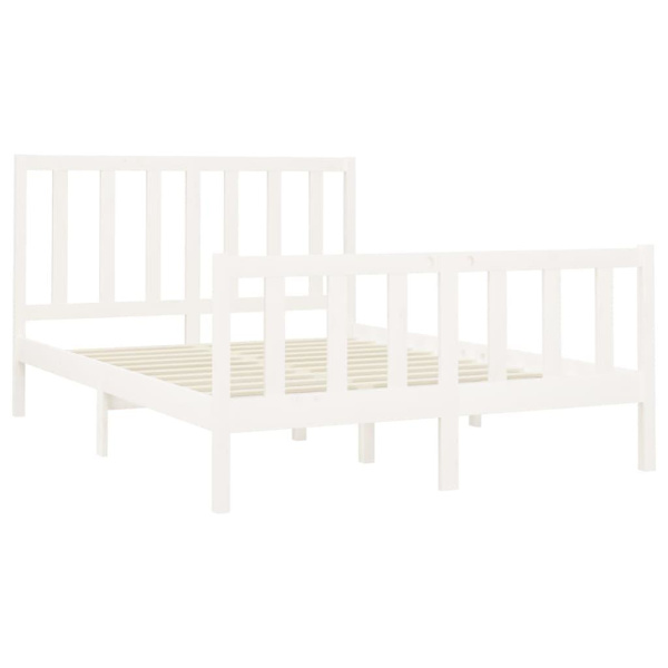 vidaXL Sängram vit massiv furu 120x200 cm enkelsäng Vit