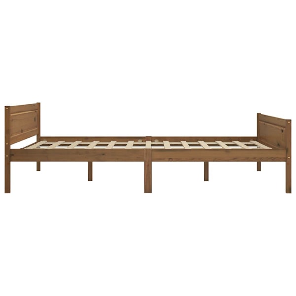 vidaXL Sängram massiv furu honungsbrun 160x200 cm Brun