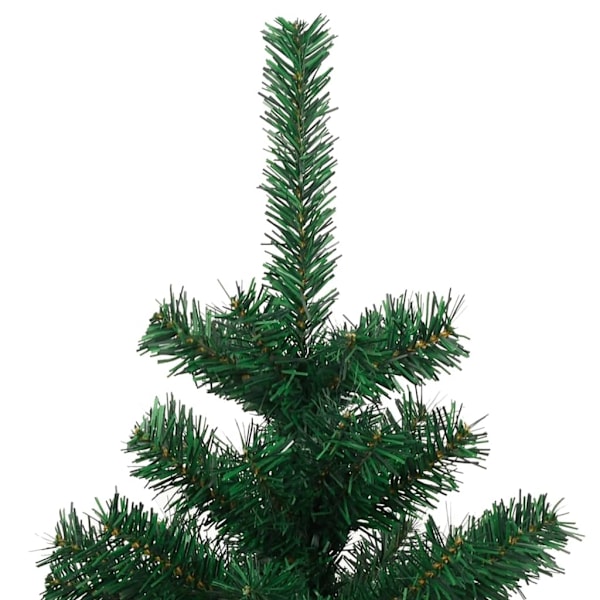 vidaXL Belyst plastgran med kruka grön 120 cm PVC Grön
