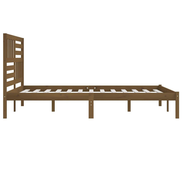 vidaXL Sängram honungsbrun massiv furu 200x200 cm Brun