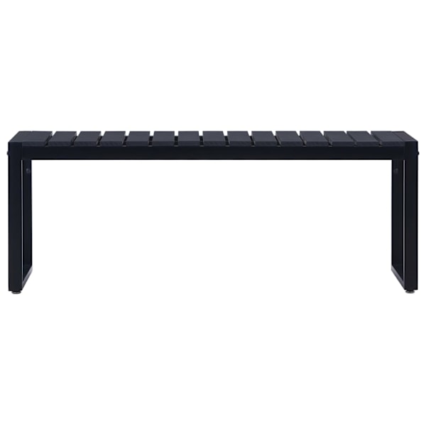 vidaXL Trädgårdsbänk 120,5 cm PS-skiva svart Svart