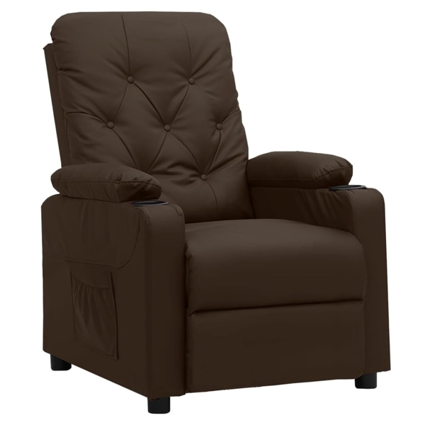 vidaXL Reclinerfåtölj brun konstläder Brun
