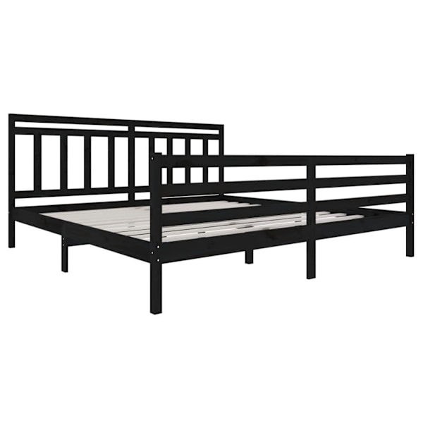 vidaXL Sängram svart massivt trä 200x200 cm Svart