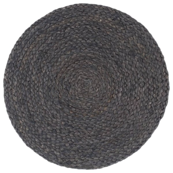 vidaXL Bordstabletter 6 st mörkgrå 38 cm rund jute grå