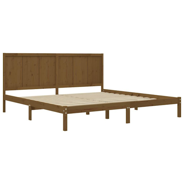 vidaXL Sängram honungsbrun massiv furu 200x200 cm Brun