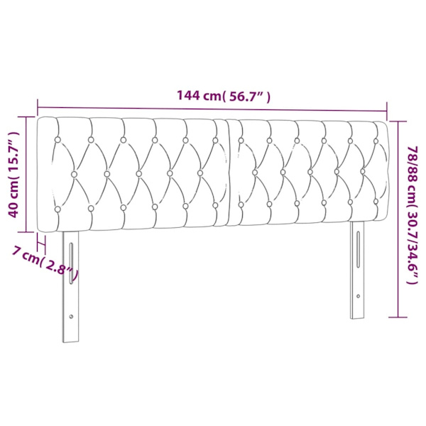 vidaXL Sänggavel LED mörkgrön 144x7x78/88 cm sammet Grön