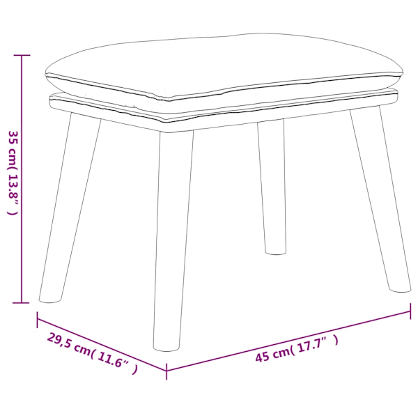 vidaXL Fotpall svart 45x29,5x35 cm konstläder Svart