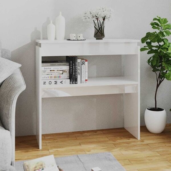 vidaXL Konsolbord vit högglans 80x30x80 cm konstruerat trä Vit