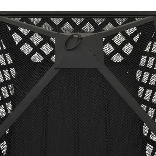 vidaXL Eldstad med eldgaffel 64 cm XXL stål Svart