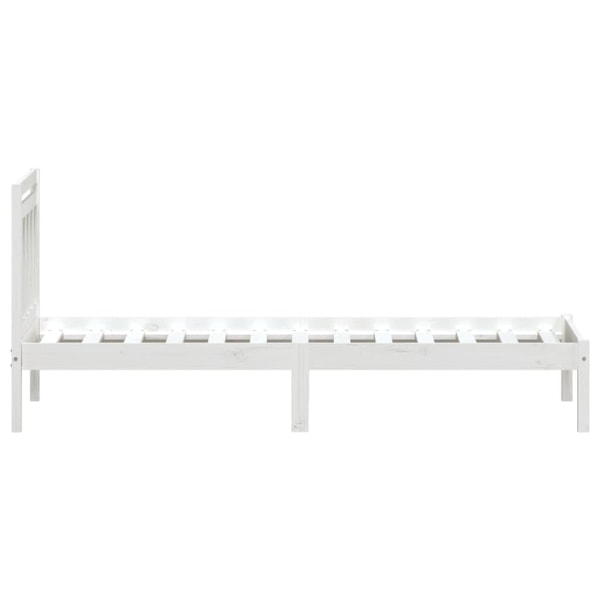 vidaXL Sängram vit massiv furu 90x200 cm Vit