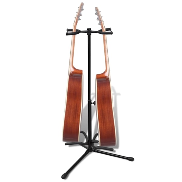 vidaXL Gitarrställ vikbar 66-80cm dubbel Svart