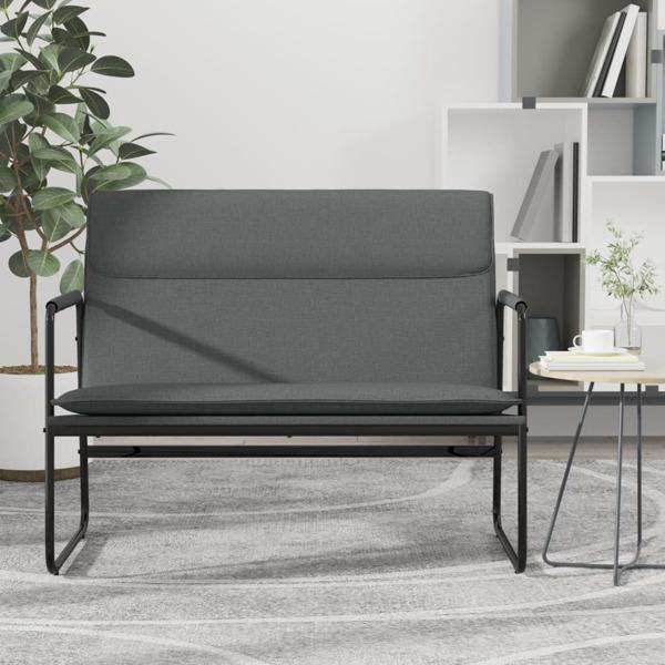 vidaXL Bänk mörkgrå 100x64x80 cm tyg Grå