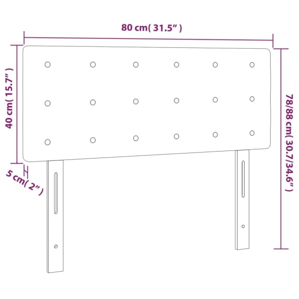 vidaXL Sänggavel gräddvit 80x5x78/88 cm tyg Kräm