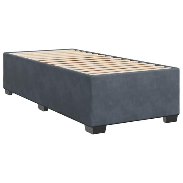 vidaXL Ramsäng med madrass mörkgrå 80x200 cm sammet Grå