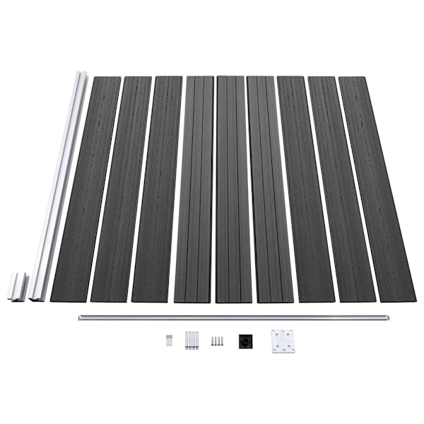 vidaXL Staketpaneler WPC 1737x186 cm svart Svart
