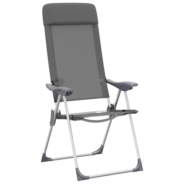 vidaXL Hopfällbara campingstolar 2 st aluminium grå grå
