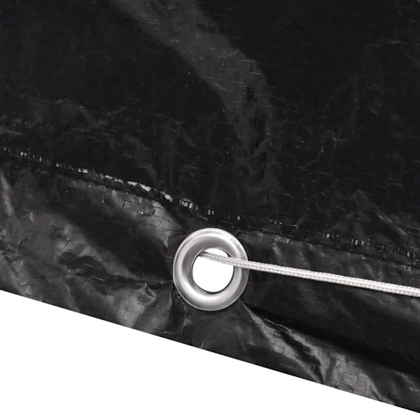vidaXL Överdrag för trädgårdsmöbler 2 st 10 öljetter 300x140 cm Svart