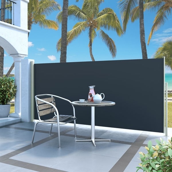 vidaXL Infällbar sidomarkis 140 x 300 cm svart Svart