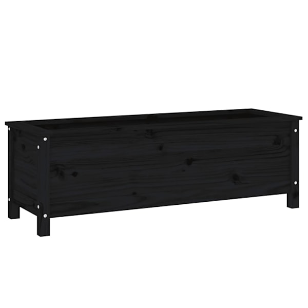 vidaXL Odlingslåda på ben 119,5x40x39 cm svart massiv furu Svart