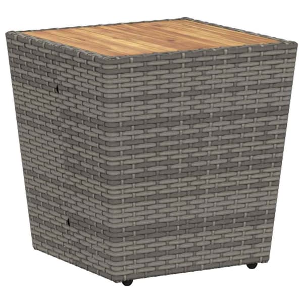 vidaXL Trädgårds Bistro Set 3 st Grå konstrotting Grå