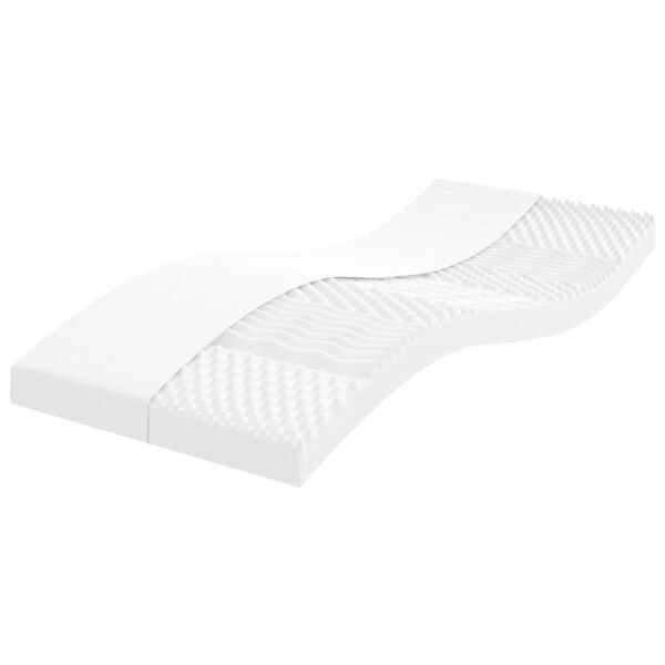 vidaXL Skummadrass vit 90x190 cm 7-zoner hårdhet 20 ILD Vit