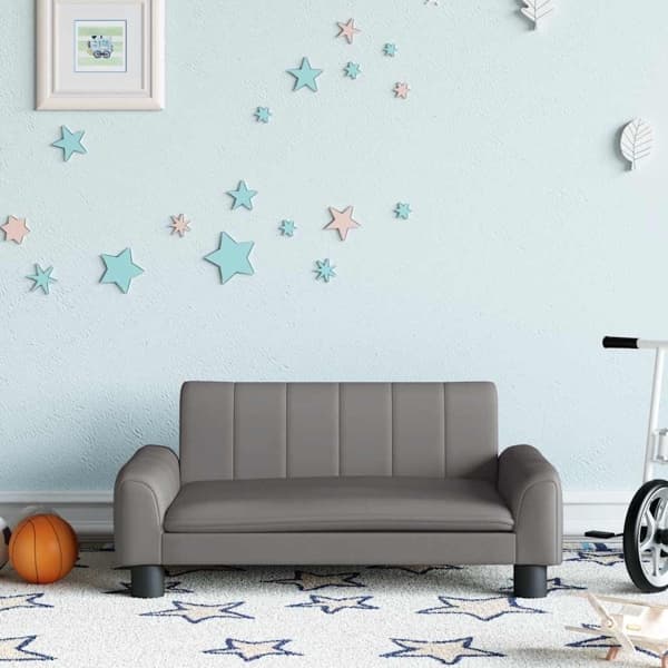 vidaXL Barnsoffa grå 70x45x30 cm konstläder Grå