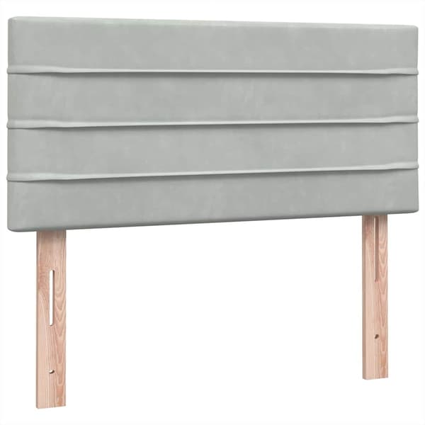 vidaXL Ramsäng med madrass ljusgrå 90x210 cm sammet Grå